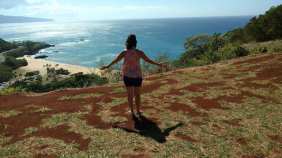 me in Hawaii overlooking shoreline